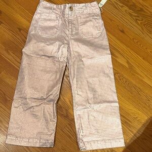 Anthropologie pink and white checkered Colette Pants NWT